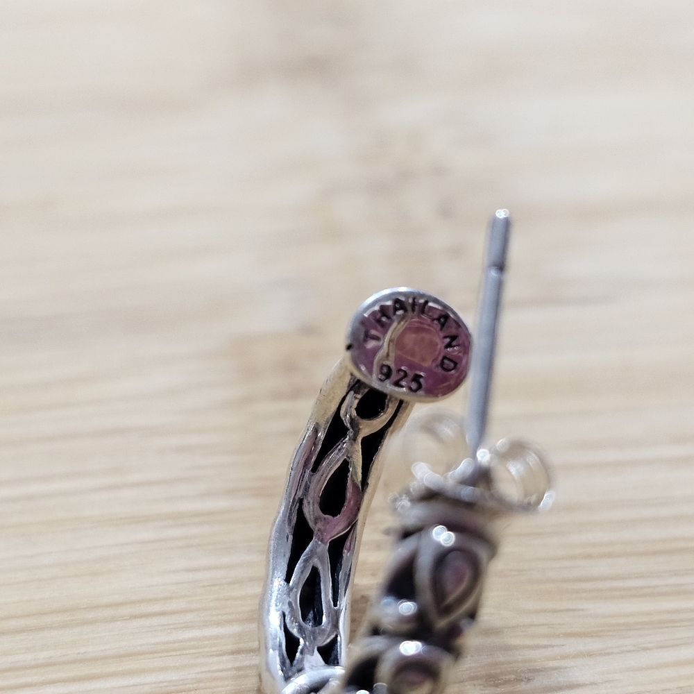 A By John Hardy 925 and 14K Hoop Earrings With Heart Charms - Picture 13 of 15